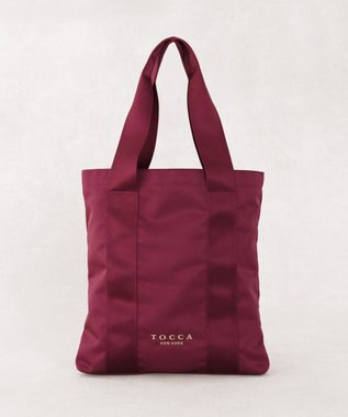 TOCCA 【アップサイクルコサージュ付き・美香＆Lovécoコラボ・数量限定・A4サイズ対応】FLOWER IN HEART BAG バッグ ボルドー×カーネーション