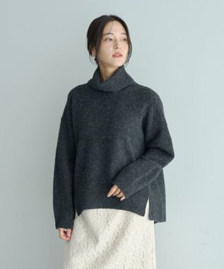 YECCA VECCA スリットタートルネックニット Sax