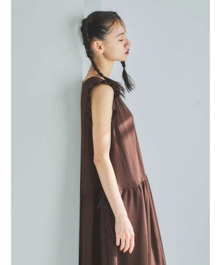Green Parks ■ＥＳＣＡＲ　ドロストギャザーワンピース Brown