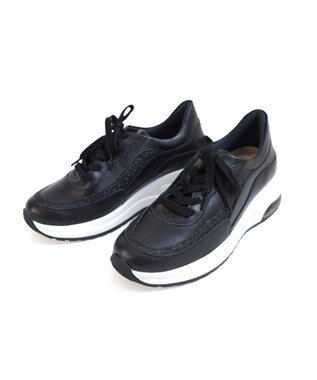 Pointer 日本製 本革厚底スニーカー ブラック