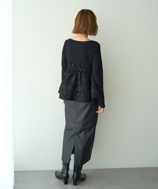 YECCA VECCA バルーンヘムドッキングニット Black