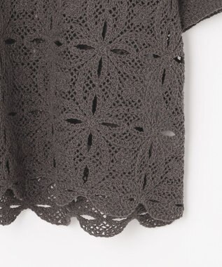 自由区 エンブロイダリー ニット ブラウン