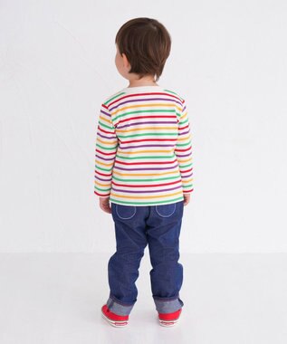 MIKI HOUSE HOT BISCUITS 【80-120cm】 ボーダー 長袖Tシャツ マルチカラー