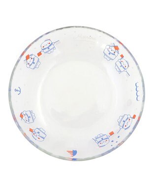 Mother garden しろたん ガラスプレート 《マリン柄》径21.7cm -