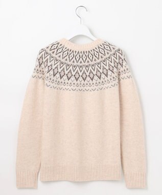 J.PRESS LADIES 【WEB限定カラーあり・洗える】FAIR ISLE ラウンドネック ニット 【WEB限定】ベージュ系