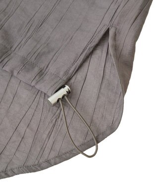 earth music&ecology 【接触冷感】裾ドロストフレンチスリーブシャツ Brown