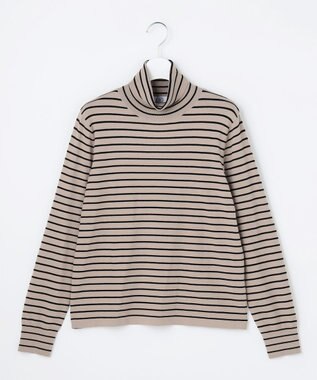 J.PRESS LADIES L 【人気定番アイテム・シーンレスに活躍】PRINCE タートルネック ニット モカ×ブラック系
