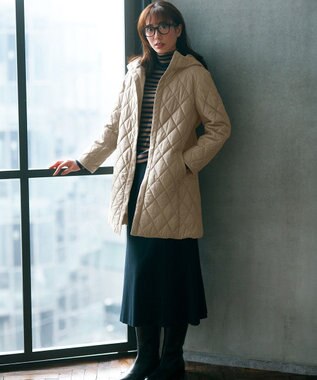 23区 【Oggi1月号/CLASSY.11月号掲載】ウーステッドウール リブタートルネック ニット キャメル×ネイビー