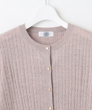 J.PRESS LADIES 【洗える】KNIT BASIC クルーネック カーディガン ベージュ系