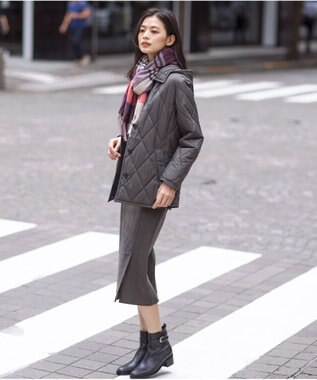 J.PRESS LADIES 【洗える】スエードダンボール スカート グレー系