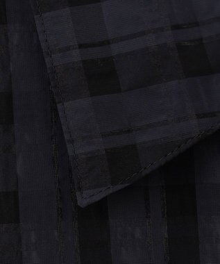 ICB シアーチェックジャカード クロップドジャケット ネイビー×ブラック系