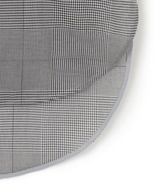 ICB 【洗える】ハイツイストコットンボイル バンドカラーブラウス グレンチェック系