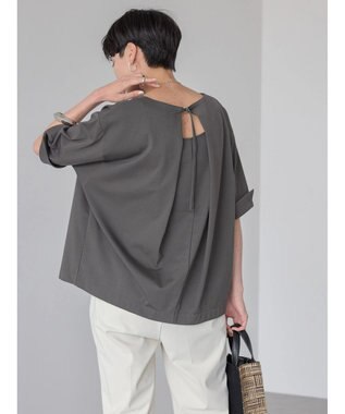 AMERICAN HOLIC 接触冷感バックタック袖折り返しカットプルオーバー Charcoal Gray