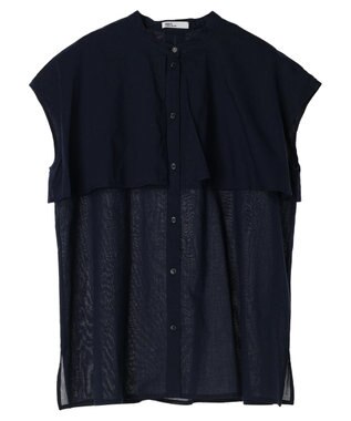 CRAFT STANDARD BOUTIQUE インド綿フリルブラウス Navy