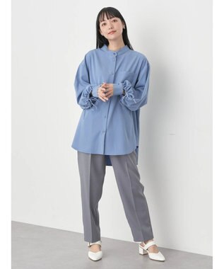 earth music&ecology リボンポイントシャツチュニック Sax