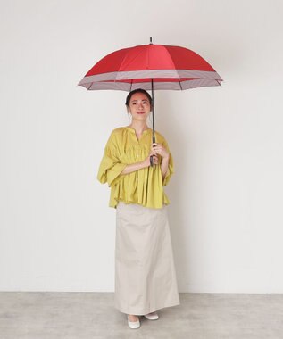 MOONBAT 【WEB限定】POLO RALPH LAUREN（ポロ ラルフローレン）長傘 ワンポイントポロポニー×裾ボーダー 8本骨 レッド