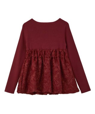 YECCA VECCA バルーンヘムドッキングニット Red