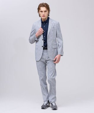 J.PRESS MEN 新色【MECHANICAL】【超軽量 / 清涼感 / 洗える】ハイパワーストレッチ リネンルックパンツ_26年モデル ライトグレー系