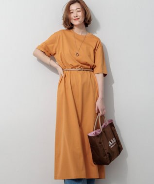 23区 【SLOW/一部店舗限定】ヴィンテージライクジャージー T ワンピース タンジェリン