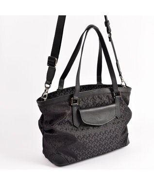 Y'SACCS モノグラム×カウレザー　２ＷＡＹミニトート ブラック