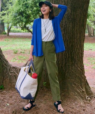 23区 【洗える】ALBINIジャージー Aライン Tシャツ ホワイト系