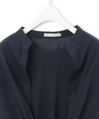 ICB 【洗える・接触冷感・UVケア】３WAYセットブラウス ネイビー系