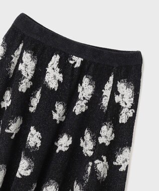 GRACE CONTINENTAL ラメフローラルニットスカート ブラック