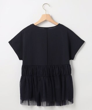 組曲 【先行予約】GIZAコットンチュールコンビ カットソー ネイビー系