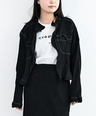crêprie tsumori chisato creperie FRONT ZIP JACKET クレプリ フロントジップジャケット BLACK