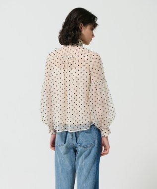 GRACE CONTINENTAL チュールドットボウタイブラウス キナリ