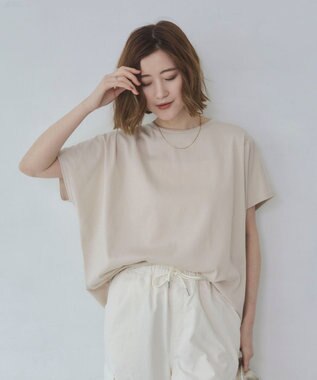 WEGO 【2026春夏新作】接触冷感フレンチスリーブT ベージュ