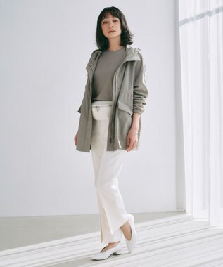 ICB 【撥水加工】メモリーストレッチタフタ マウンテンパーカー カーキ系