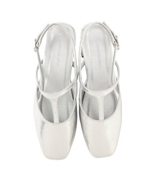 AMERICAN HOLIC Tストラップスクエアパンプス Silver