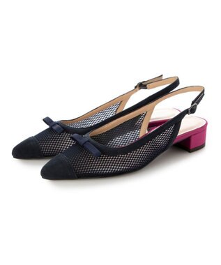 MODE ET JACOMO <MODE ET JACOMO>リボンモチーフチュールバックベルト ネイビー