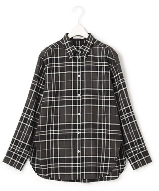 ICB 【洗える】コットンカポックチェック シャツ ネイビー系チェック柄