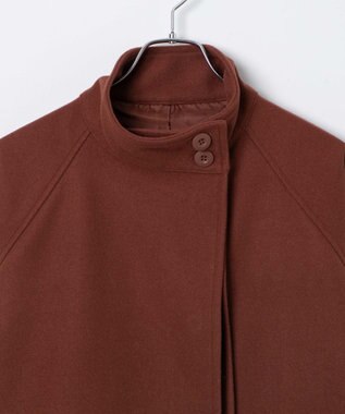 WEGO スタンドカラーロングコート ダークオレンジ