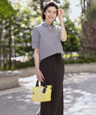 J.PRESS LADIES L 【WEB限定カラーあり・洗える・接触冷感・吸水速乾】Lightジョーゼット ナロー スカート ダークブラウン系