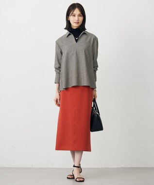 J.PRESS LADIES S ダンボールジャージー ナロー スカート オレンジ系