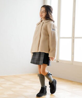 組曲 KIDS 【150-160㎝】チェック キュロット ブラック系