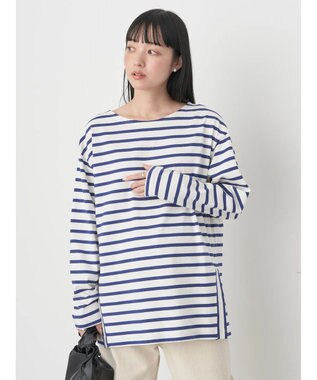 earth music&ecology ボーダーカットソーチュニック Blue