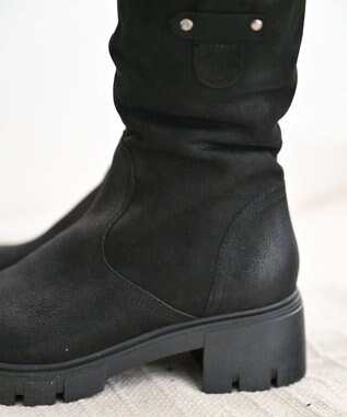 Pointer 本革ミドル丈ブーツ ブラック