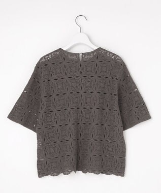 自由区 エンブロイダリー ニット ブラウン