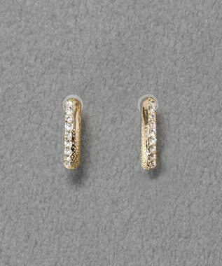 Phoebe 【金属アレルギー対応】テクスチャードスパークビジューピアス/ニッケルフリー ゴールド ゴールド