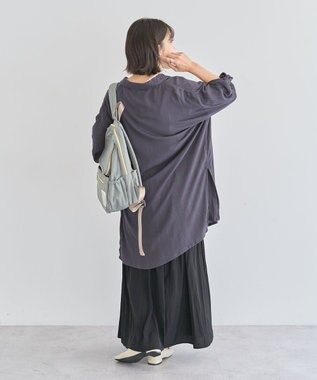Green Parks Ｉ　ターンバック長袖レーヨンチュニック Charcoal Gray