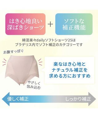 BRADELIS New York 【BRADELIS NewYork peace】綿混楽々dailyソフトショーツ25 補正下着 深め ヒップアップ お腹スッキリ ローズベージュ