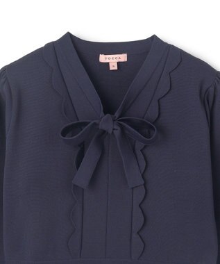 TOCCA 【洗える】BAR RIBBON KNIT DRESS ニットドレス ネイビー系