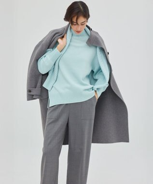 23区 L 【洗える】ナチュラルストレッチサキソニー ベイカー ドロスト パンツ グレー系