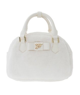 Maison de FLEUR 【限定カラーあり】フェイクファーラウンドバッグ White