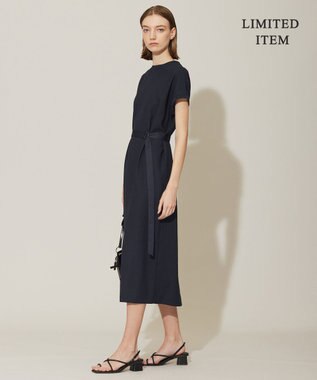 ICB L 【WEB限定・接触冷感・UVケア・速乾・洗える】FluidBackSatin ワンピース ネイビー系