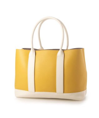 UNBILLION cachecache ショルダー付きパーテーション合成皮革トートL イエローミックス